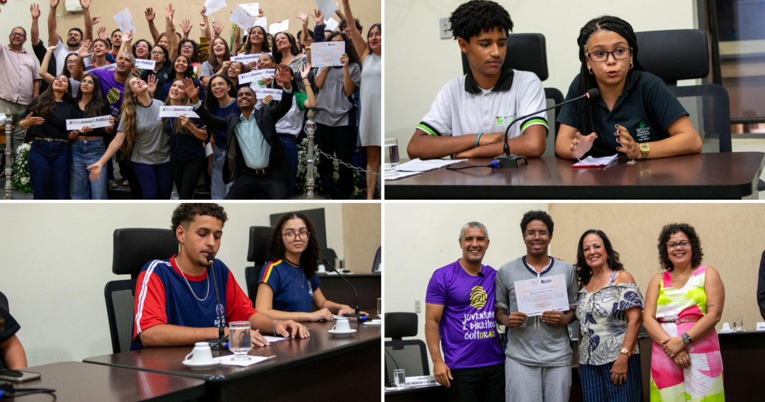 Estudantes do ensino médio participam de debates e propostas na Câmara Municipal de Ouro Branco, discutindo inclusão da pessoa com deficiência e neurodivergência. Fotos — Câmara de Ouro Branco.