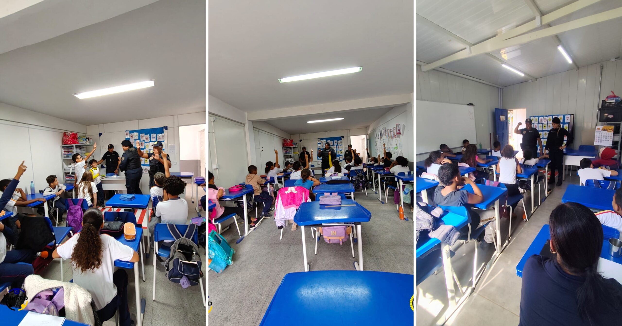O projeto utiliza jogos de memória e painéis ilustrativos para ensinar regras de trânsito de forma interativa. Fotos — Guarda Municipal de Itabirito.