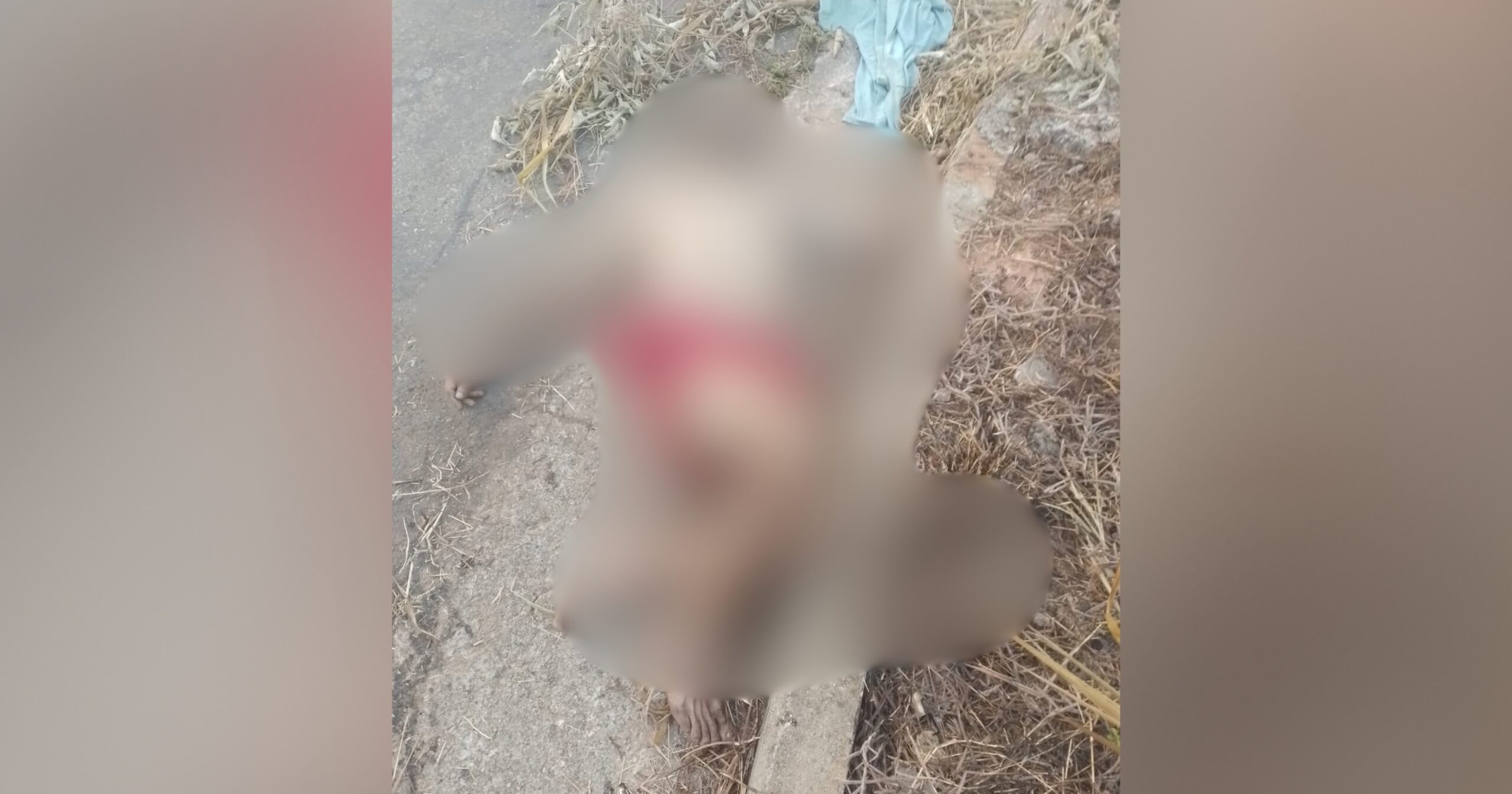 Perícia aponta indícios de atropelamento; Polícia Civil investiga o caso como homicídio consumado. Foto — reprodução grupos de WhatsApp e editada para preservar a identidade e integridade da vítima.