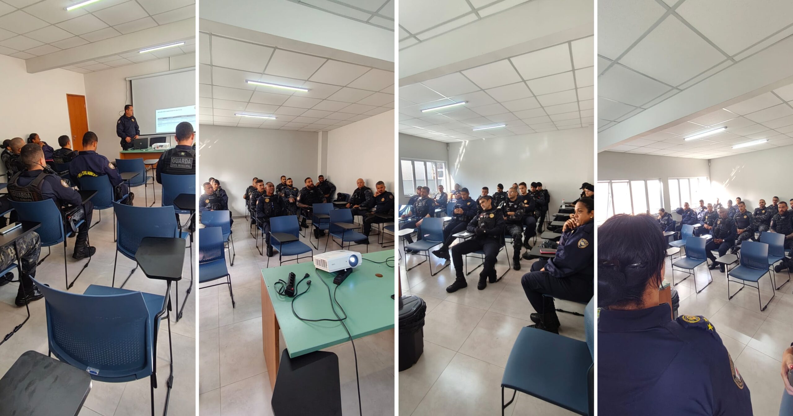 A iniciativa integra as ações de formação continuada da corporação e busca manter os profissionais preparados para as atividades desempenhadas junto à população. Fotos — Guarda Municipal de Itabirito.